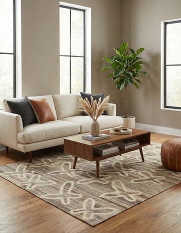 5' 3 x 6' 4 Hand Woven Kilim Modern Wool Rug