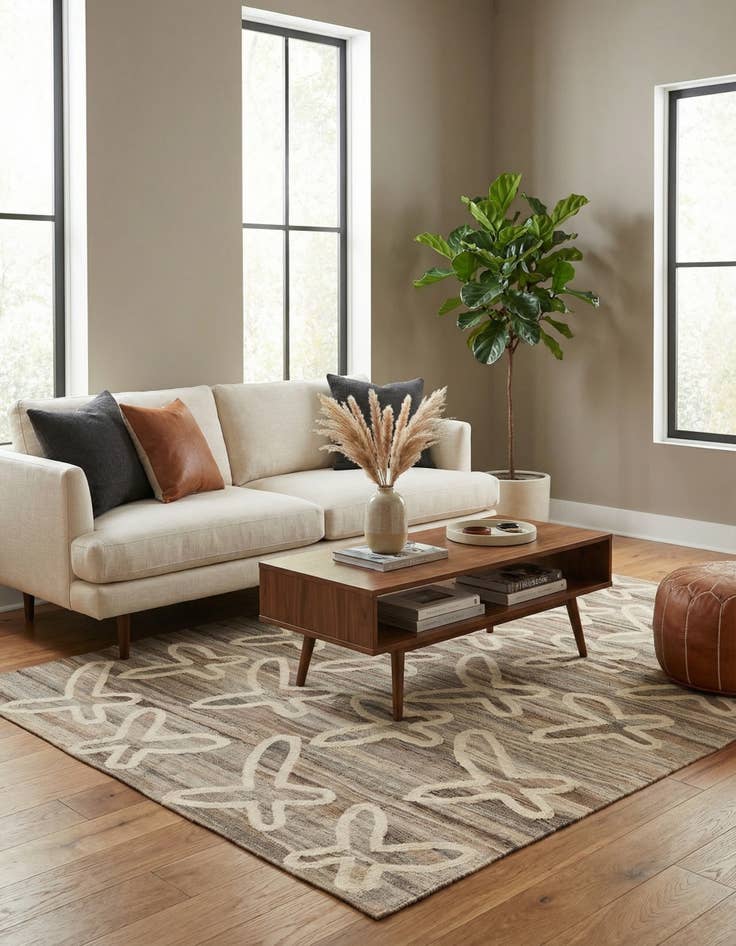 Detail image of 5' 3 x 6' 4  Hand Woven Kilim Modern Wool Rug