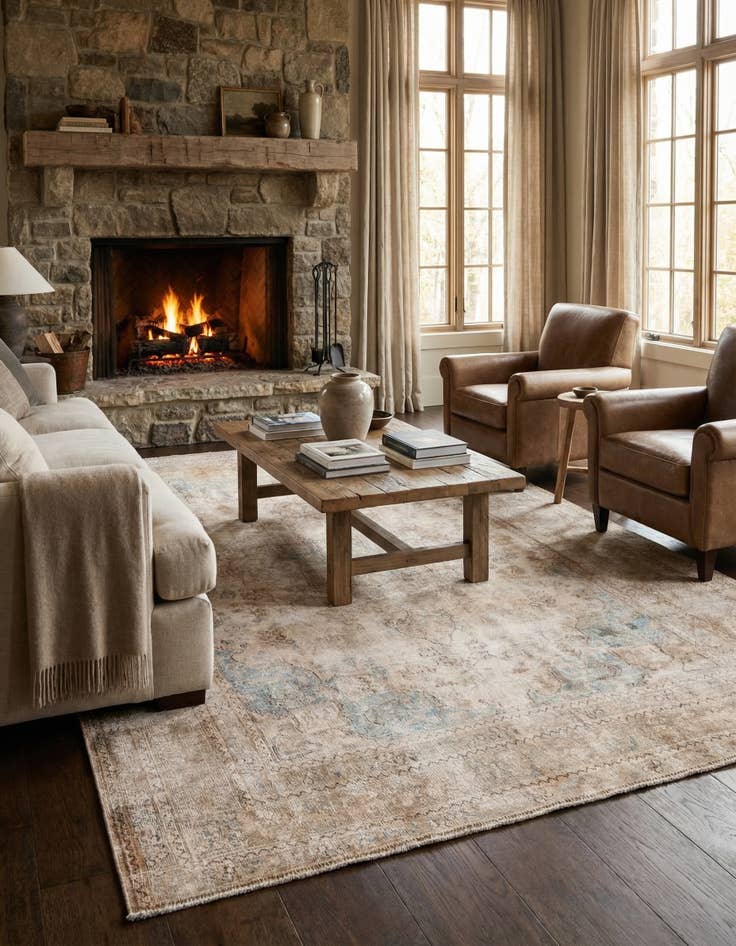 Detail image of  6' 6 x 9' 5  Hand Knotted Ultra Vintage Persian Wool Rug