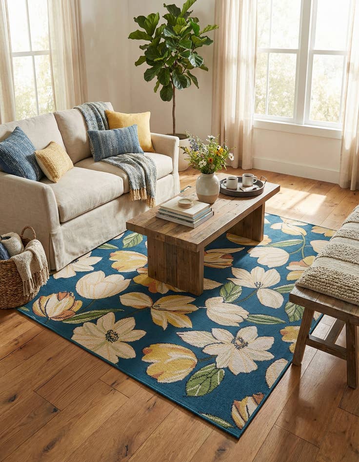 Detail image of  7' 10 x 7' 10  Washable Baja Indoor / Outdoor Square Rug