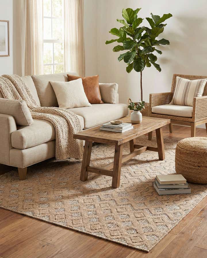 4' x 6' Easy-Clean Trellis Textured Indoor / Outdoor Rug