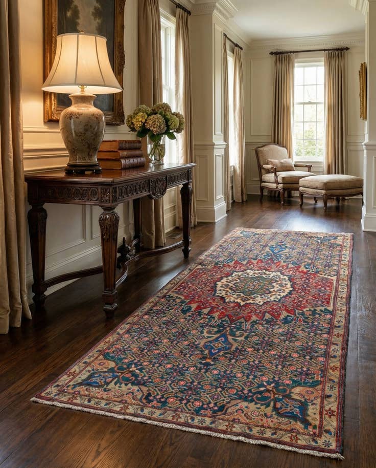 Detail image of 4' 6 x 9' 7 Hand Knotted Liliyan Persian Wool Runner Rug