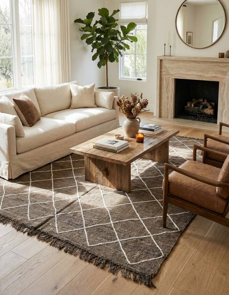 Detail image of 5' x 7' 8  Hand Knotted Moroccan Wool Rug