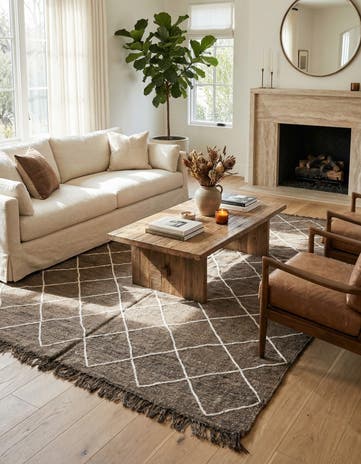5' x 7' 8 Hand Knotted Moroccan Wool Rug