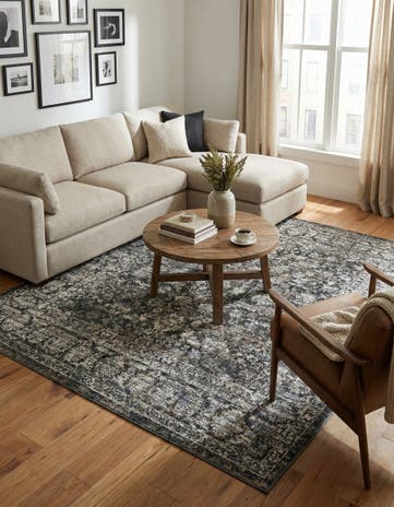 Jill Zarin Navy Blue Uptown Central Park Square Rug