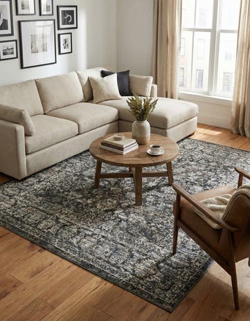 Jill Zarin Navy Blue Uptown Central Park Square Rug