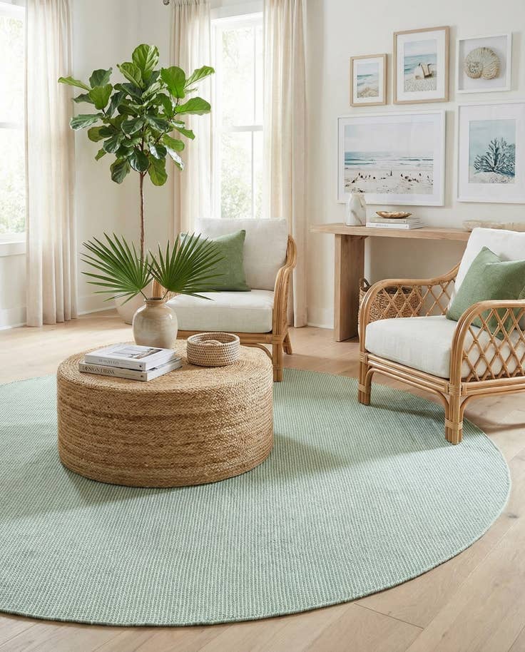 Detail image of 7' 10 x 7' 10 Easy-Clean Jill Zarin Palm Springs Indoor / Outdoor Round Rug