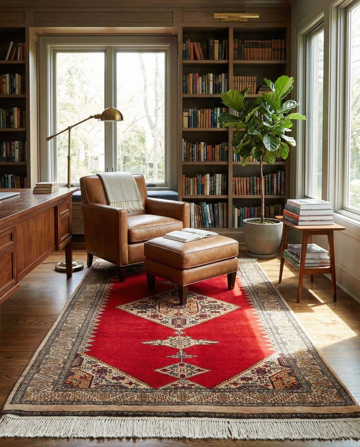 Detail image of 4' 3 x 6' 1 Hand Knotted Bokhara Wool Rug