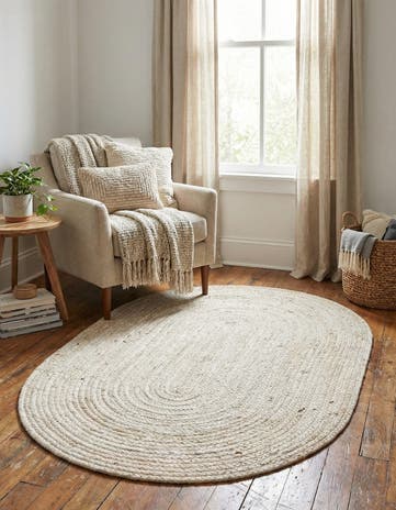 3' 3 x 5' 1 Handmade Braided Jute Oval Rug