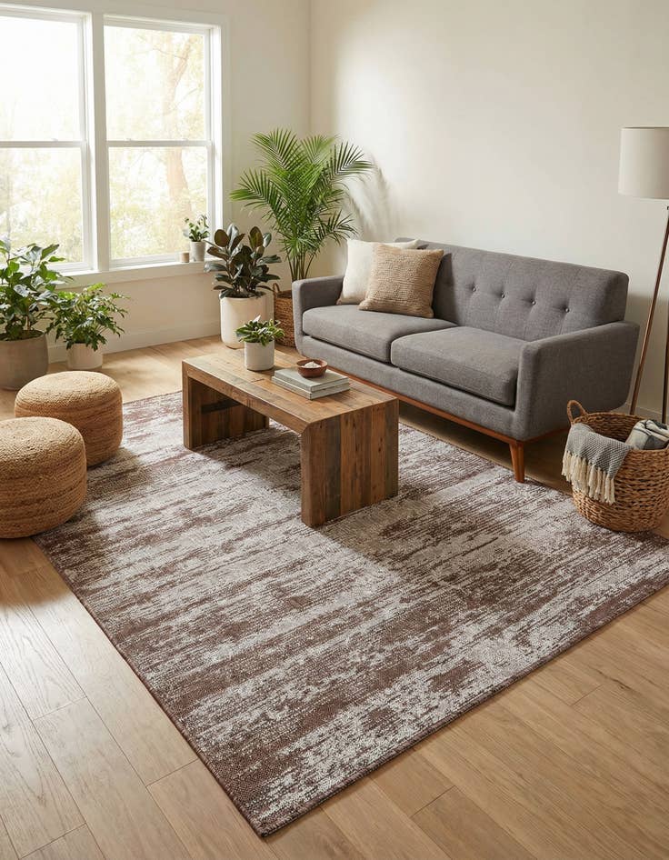Detail image of 5' 3 x 8' Easy-Clean Modern Indoor / Outdoor Rug