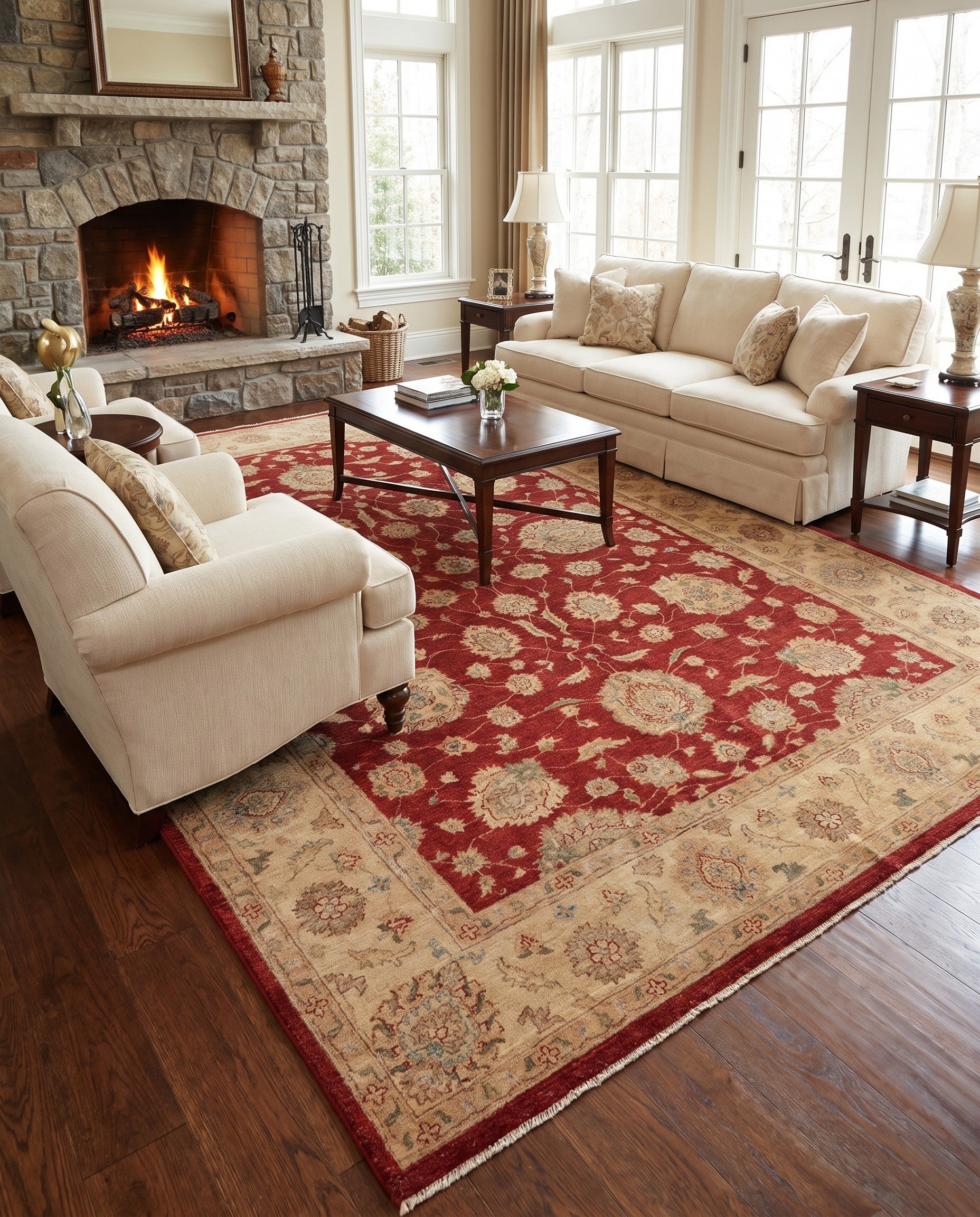 8' x 11' 5 Hand Knotted Ziegler Rug