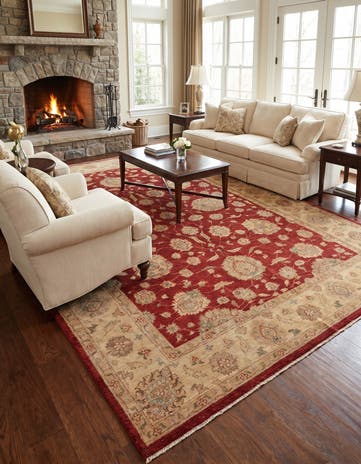 8' x 11' 5 Hand Knotted Ziegler Rug