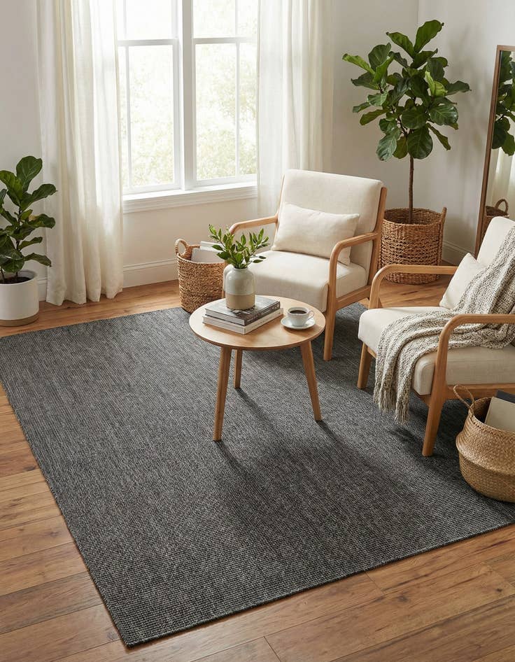 Detail image of  7' 10 x 7' 10  Washable Solid Indoor / Outdoor Square Rug