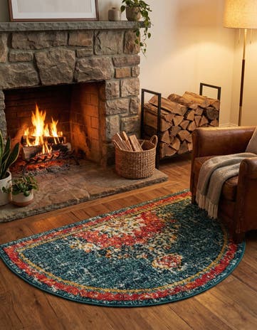 Blue Madeline Hearth Rug