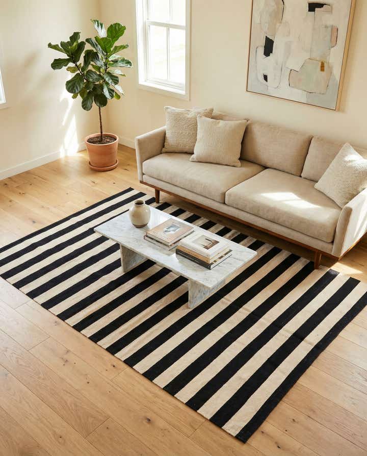 5' 6 x 7' 8 Hand Woven Kilim Modern Wool Rug