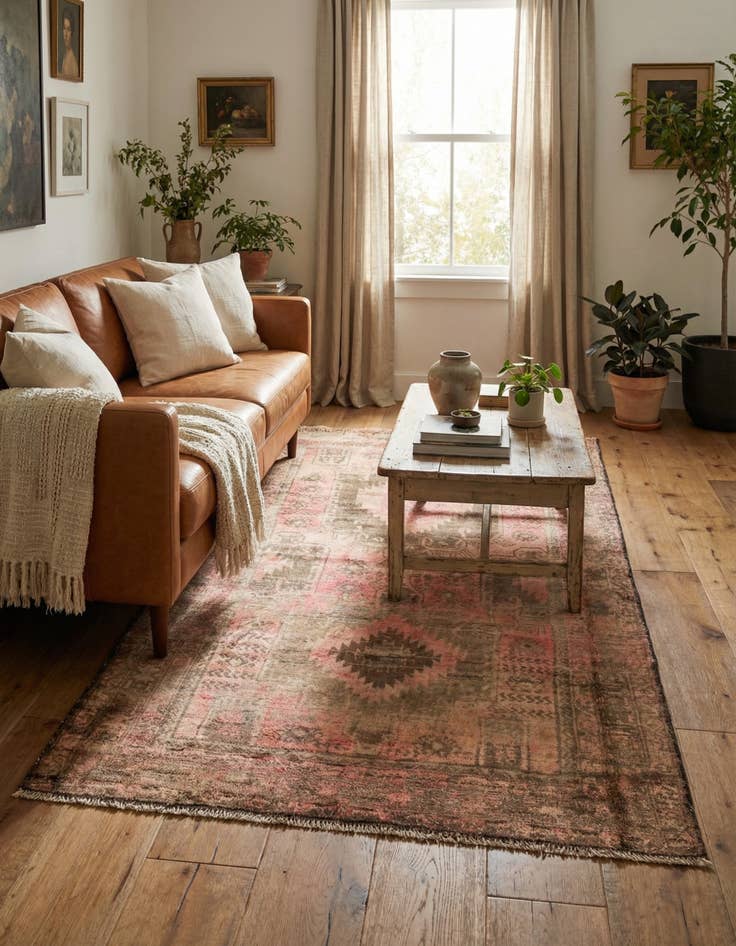 Detail image of 3' 9 x 6' 3  Hand Knotted Ultra Vintage Persian Wool Rug