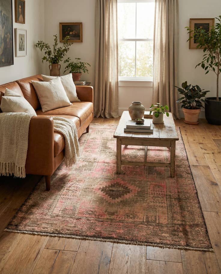 Detail image of 3' 9 x 6' 3 Hand Knotted Ultra Vintage Persian Wool Rug
