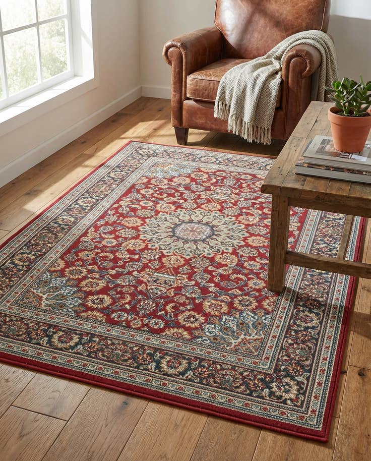 Detail image of 4' 1 x 6' 1 Easy-Clean Traditional Indoor / Outdoor Rug