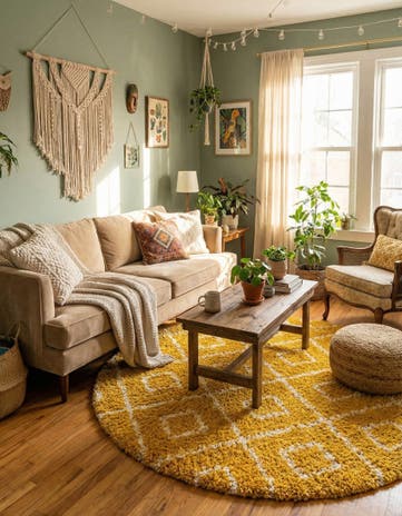 6' x 6' Lattice Shag Round Rug