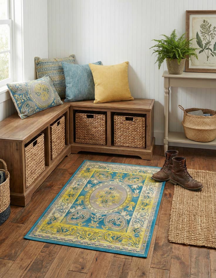 Detail image of 2' x 3'  Washable Traditional Indoor / Outdoor Rug