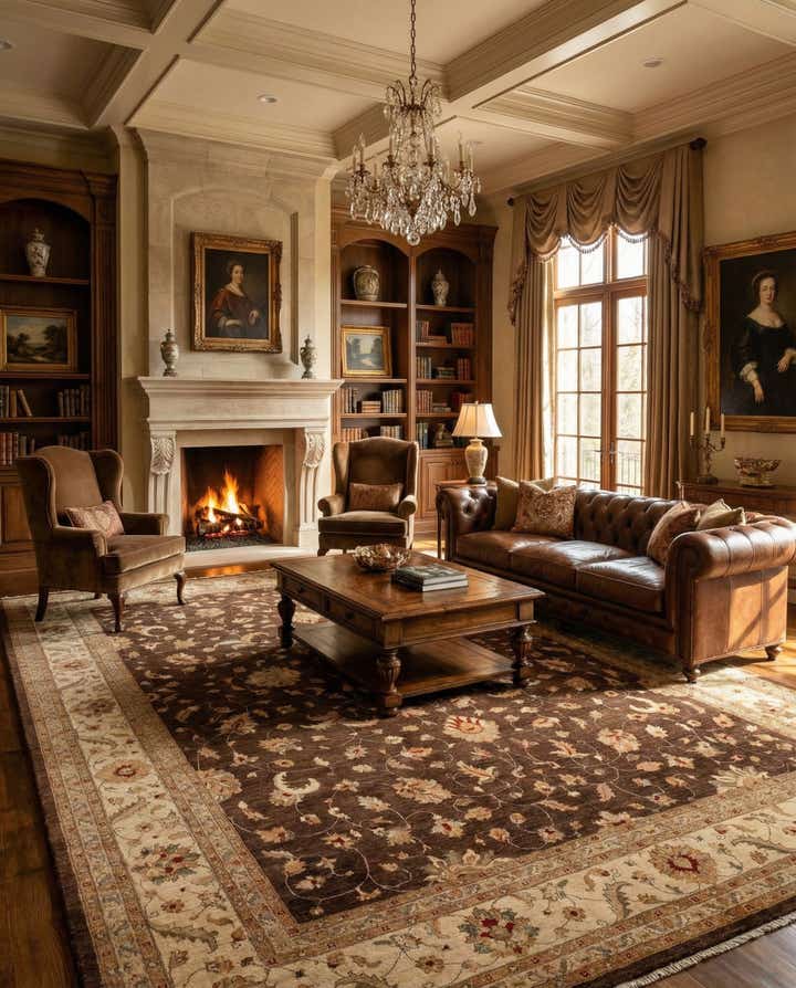 13' 5 x 17' 10 Hand Knotted Peshawar Ziegler Wool Rug