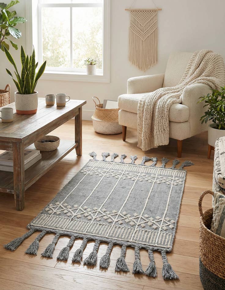 Detail image of 2' x 3' 1  Washable Eco Bohemian Indoor / Outdoor Rug