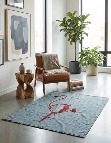 3' 5 x 4' 3 Hand Woven Kilim Modern Wool Rug