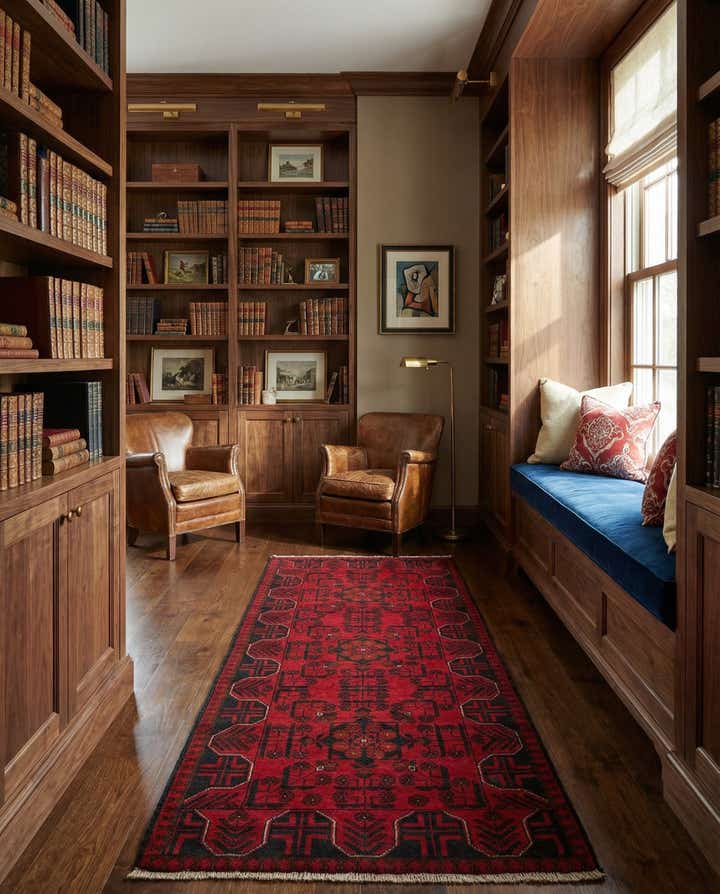 2' 8 x 6' 5 Hand Knotted Khal Mohammadi Wool Runner Rug