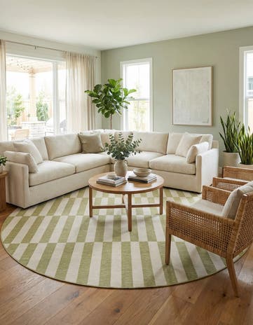 13' x 13' Easy-Clean Ribbon Indoor / Outdoor Round Rug