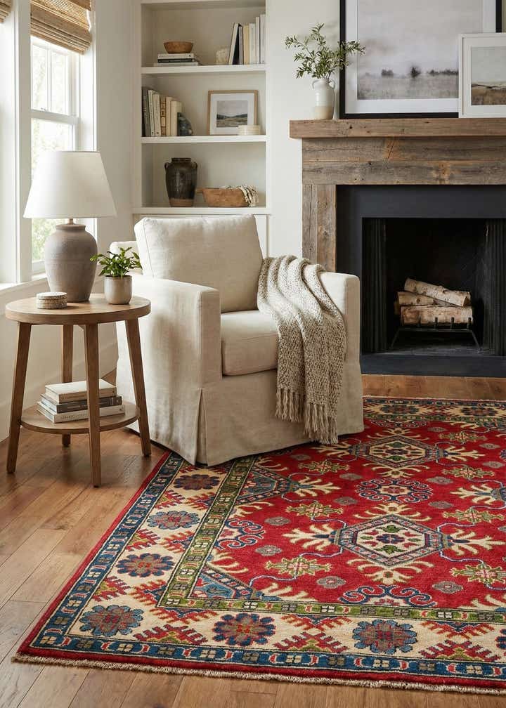 4' x 5' 10 Hand Knotted Kazak Rug