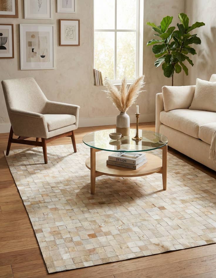 Detail image of 4' x 5' 8 Cowhide Stocks Rug