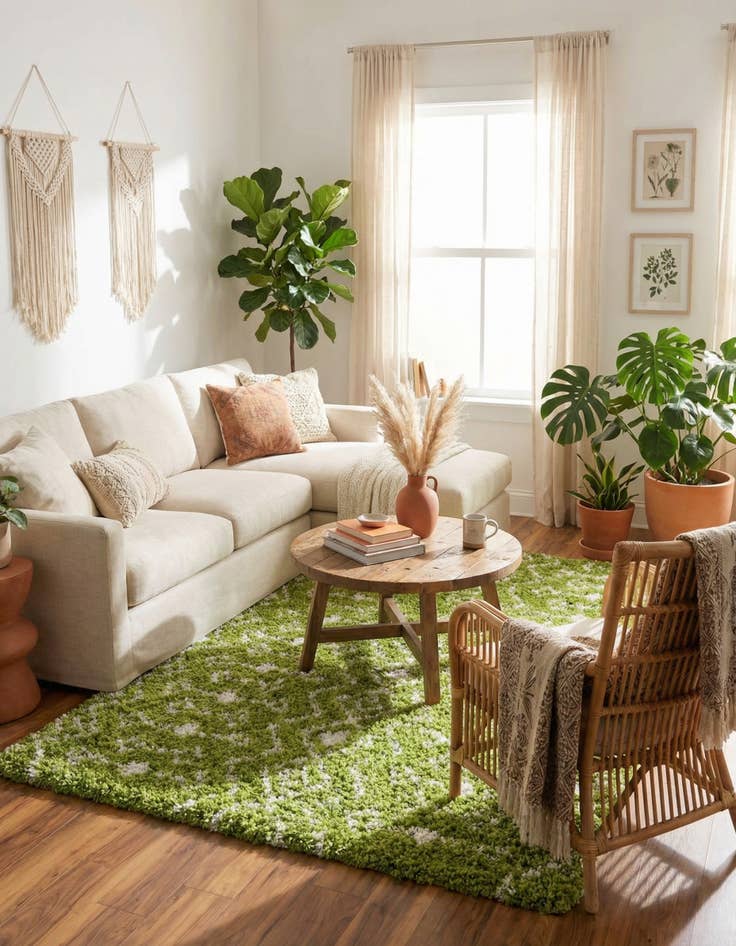 Detail image of 7' 10 x 7' 10 Moroccan Trellis Shag Square Rug