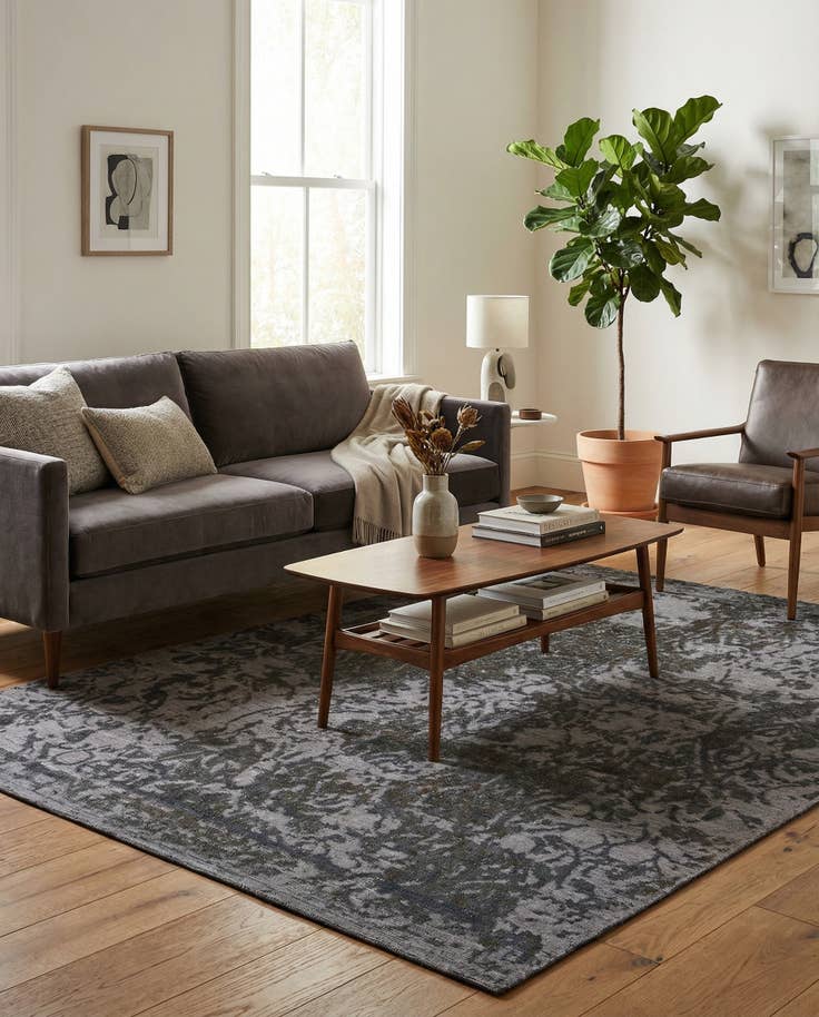 Detail image of 6' 2 x 9' 7 Hand Knotted Ultra Vintage Persian Wool Rug