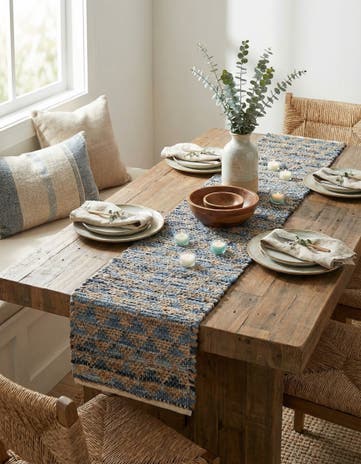 1' 2 x 8' Hand Woven Chindi Jute Table Runner Rug
