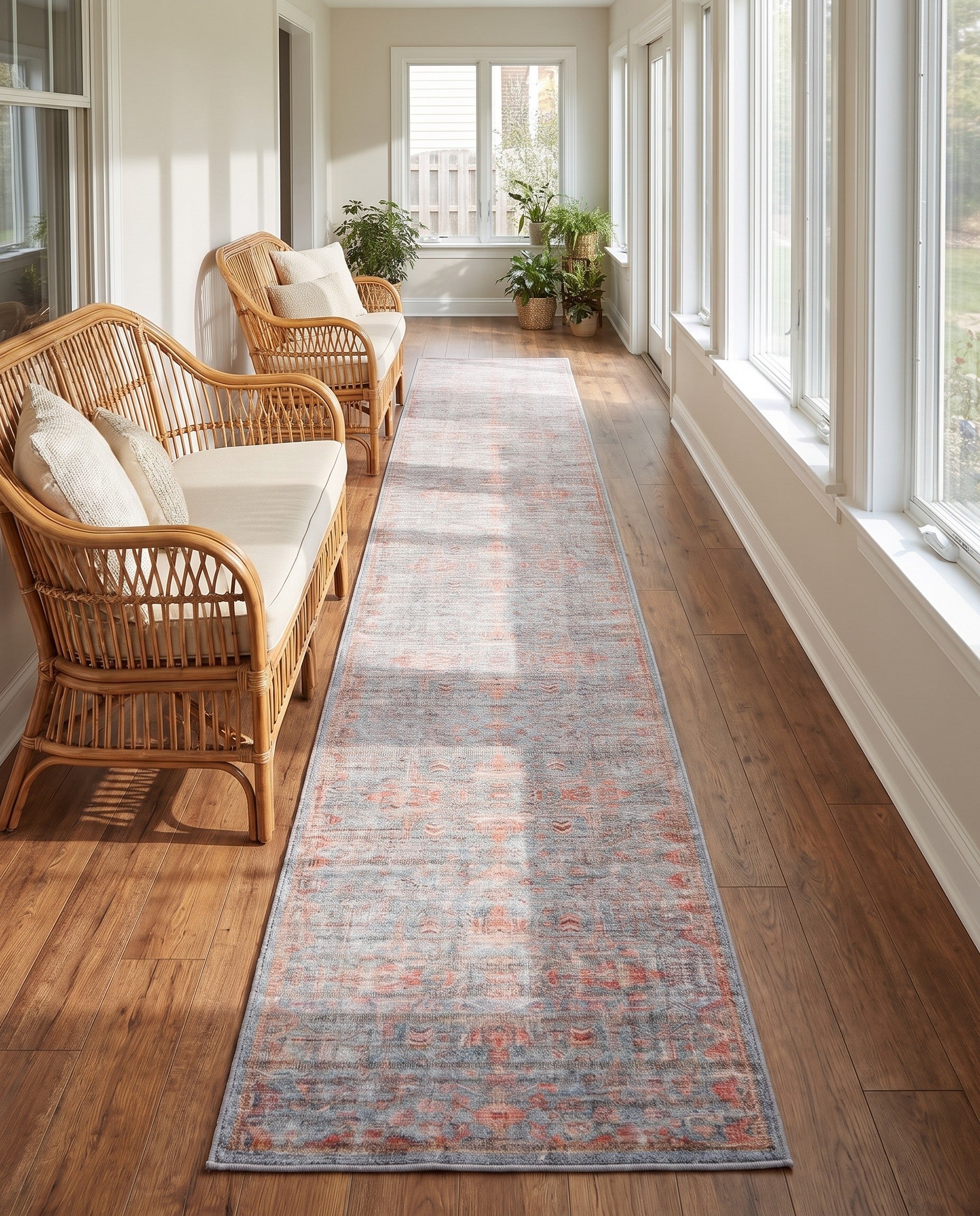 2' 7 x 14' Washable Nostalgia Runner Rug