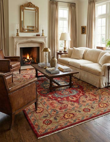 5' 6 x 8' 5 Hand Knotted Ziegler Wool Rug