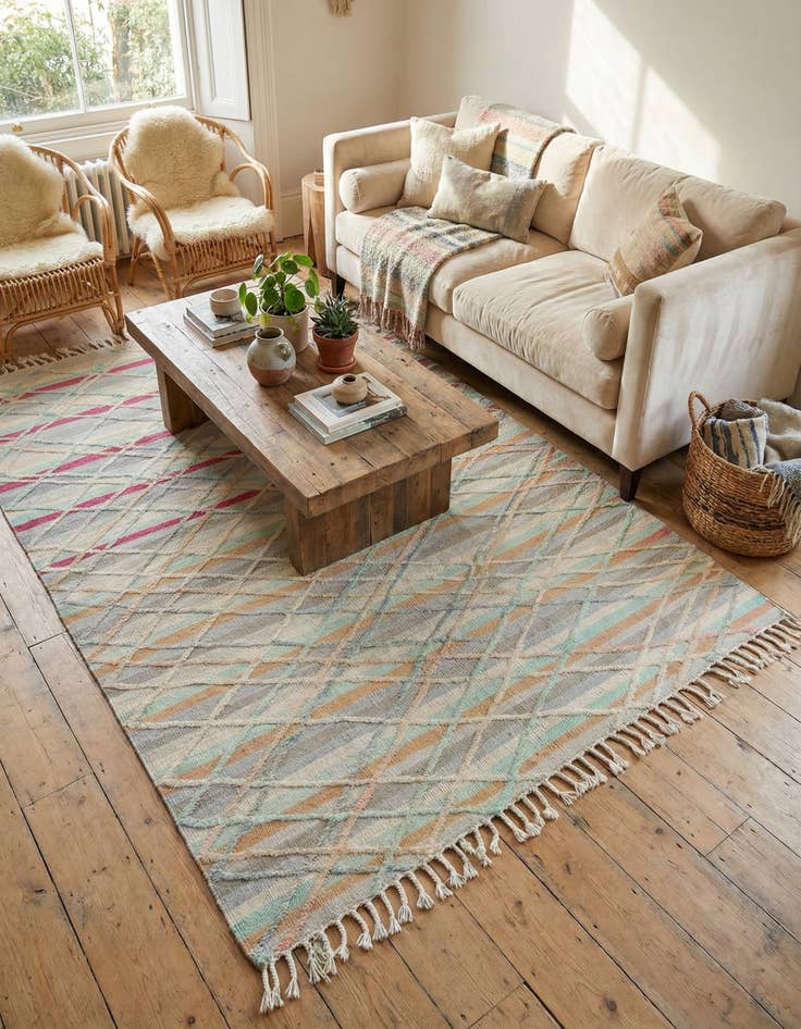 Detail image of 5' 10 x 8' Hand Knotted Moroccan Wool Rug