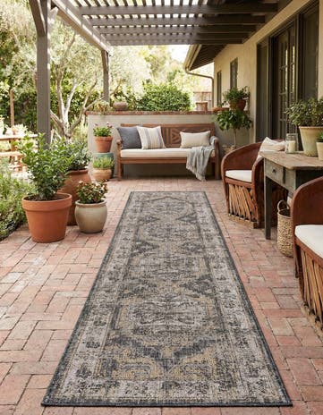 2' 7 x 12' Easy-Clean Traditional Indoor / Outdoor Runner Rug