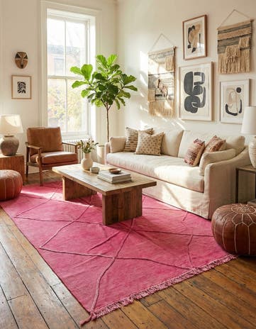 6' 4 x 9' 10 Hand Knotted Moroccan Wool Rug