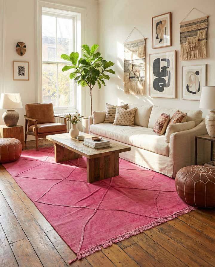 6' 4 x 9' 10 Hand Knotted Moroccan Wool Rug