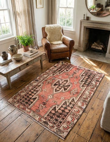 2' 7 x 4' 2 Hand Knotted Ultra Vintage Persian Wool Rug