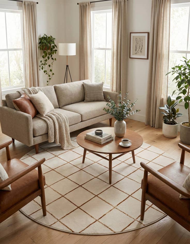 Detail image of 7' 10 x 7' 10 Vogue Geo Round Rug