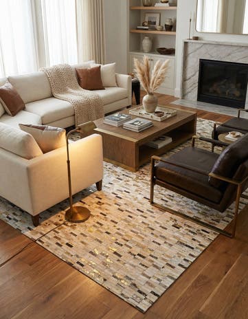 8' x 10' 1 Cowhide Stocks Rug