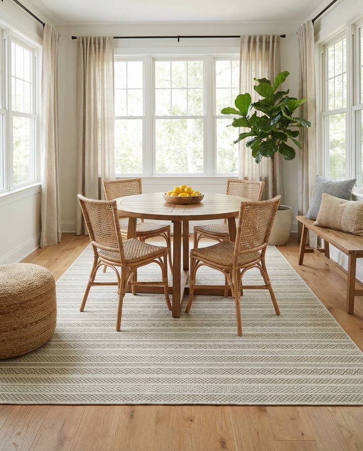 Detail image of 7' x 10' Easy-Clean Striped Indoor / Outdoor Rug