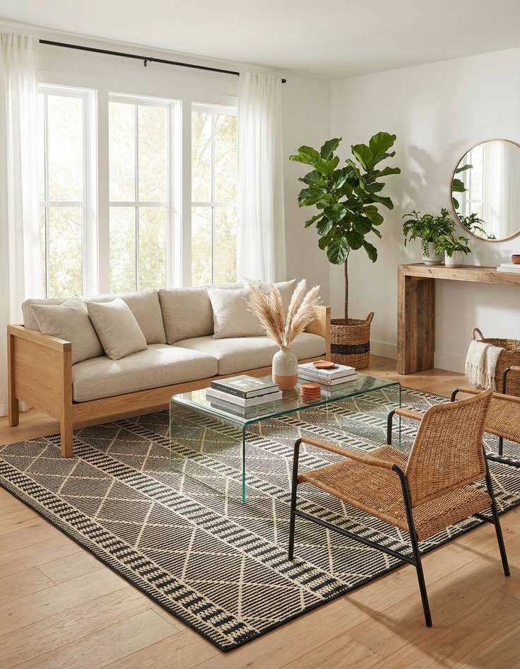 Detail image of 7' x 10'  Washable Trellis Indoor / Outdoor Rug