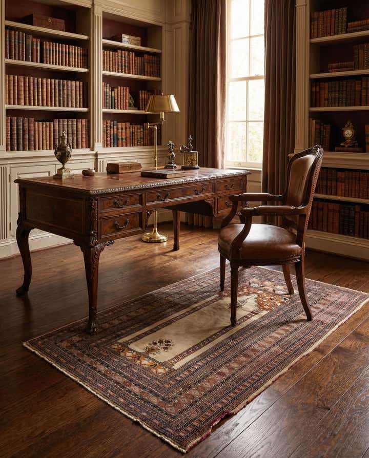 4' 3 x 6' 4 Hand Knotted Lahour Oriental Rug