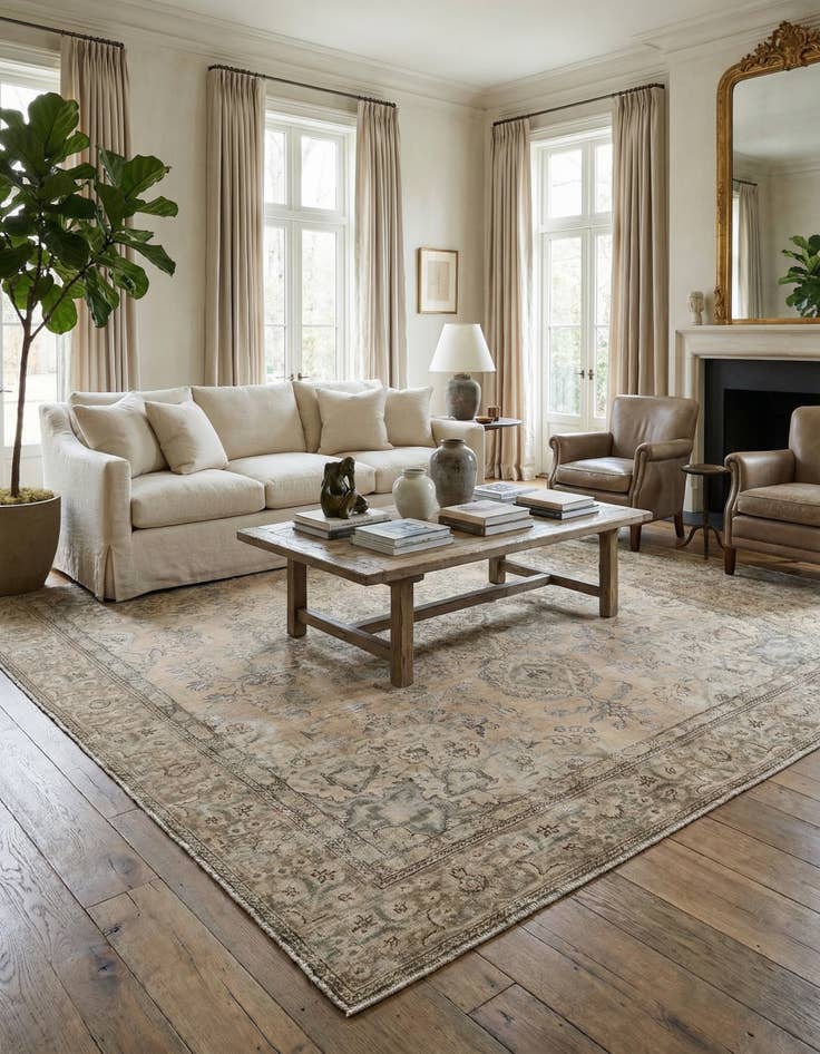 Detail image of 9' 3 x 11' 2  Hand Knotted Ultra Vintage Persian Wool Rug