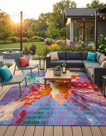 10' x 12' Easy-Clean Modern Indoor / Outdoor Rug