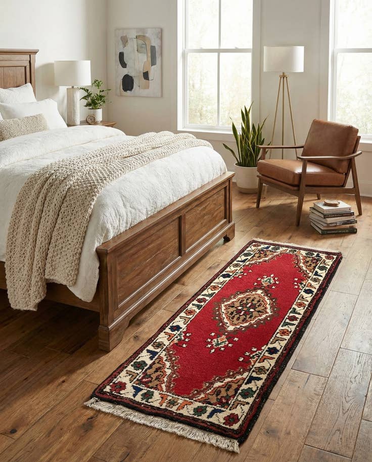 Detail image of 2' 1 x 4' Hand Knotted Bidjar Wool Runner Rug