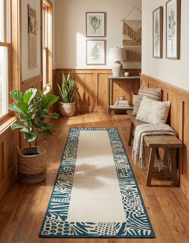 Detail image of  2' 7 x 10'  Washable Safari Indoor / Outdoor Runner Rug